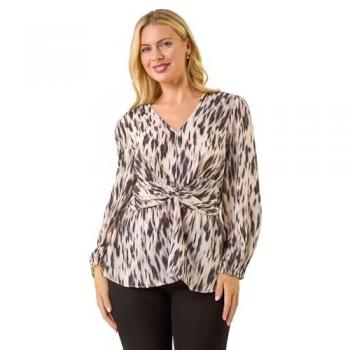 Damen‑Bluse Roman Black Petite mit Drehfront