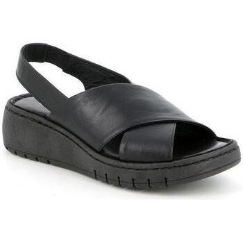 Grunland Sandales Gili cuir noir