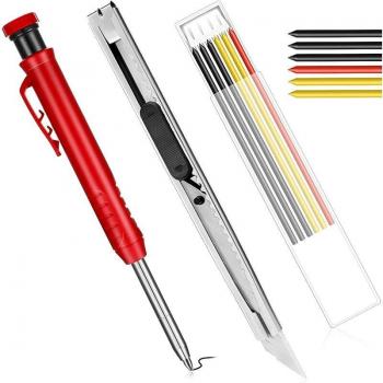 Crayons mécaniques pour le travail du bois avec recharges et couteau rétractable