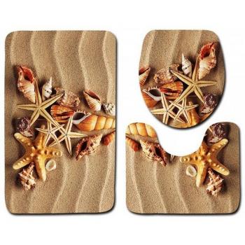 WC-Deckel & Sockel Set für Badezimmer: 4 Arten Unterhosen‑Socken, 3 Packungen, schmutzresistenter Deckel + Teppich, matte Oberfläche