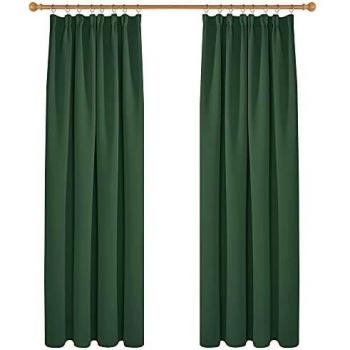 Rideaux en tissu isolant thermique, anti-froid, pour salon et chambre, design moderne à oeillets, 140x245 cm, vert sapin