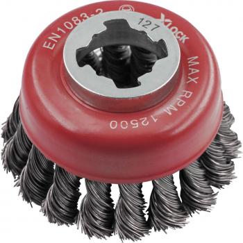 Faithfull X-Lock Wire Cup Brush Twist Knot 75mm M14x2, 0. 50mm Steel Wire