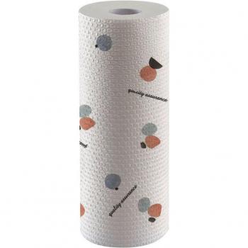 Rollo toalla de cocina impresa y absorbente de agua para fregar