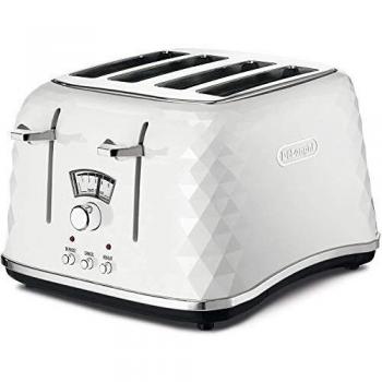 De'Longhi Toaster, 4 Slices, Brillante, White
