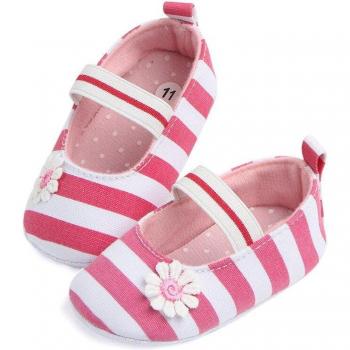 Chaussures de bébé fille, semelle douce, antidérapantes, en coton, 0-18 mois