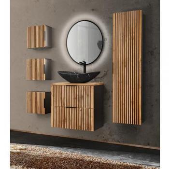 Badezimmer Komplett Set XANTEN-56, inkl. Waschtisch, Waschbecken und Spiegel, anthrazit