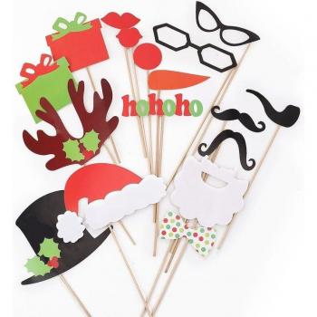 Collection 17 pièces – Accessoires photo amusants (lunettes, moustaches)