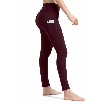 ALONG FIT Nicht durchsichtig Sporthose Damen, Burgunderrot, XS