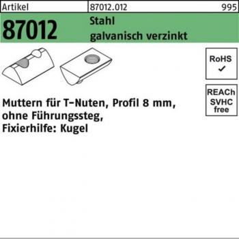 Reyher T‑Nutenmutter 8 mm M6 R 87012 – 1.000 Stück, galvanisch verzinkter Stahl