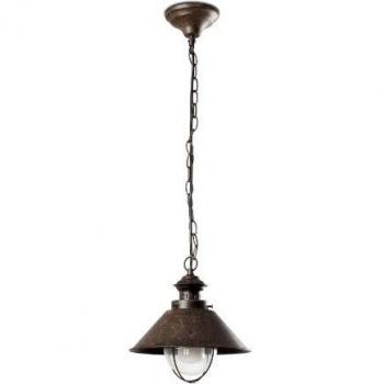 Nautica 1 Light Small Outdoor Ceiling Pendant Light Clear Rust Brown E27