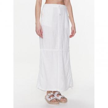 BDG Urban Outfitters Luftiger Maxirock aus Leinen Weiß