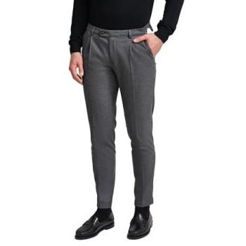 Dunkelgraue Herren Bundfaltenhose mit Modern-Flanell-Soft-Touch