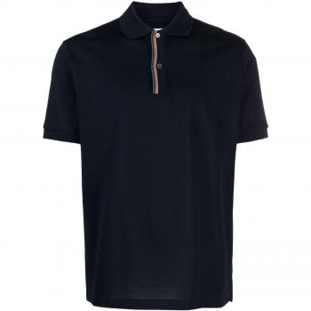 Paul Smith Men’s Blue Polo Shirt, Signature Stripe, Small