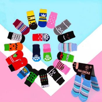 Hundesocken aus Wolle für Welpen, warm und rutschfest, Größen S/M/L/XL, 50 Stück