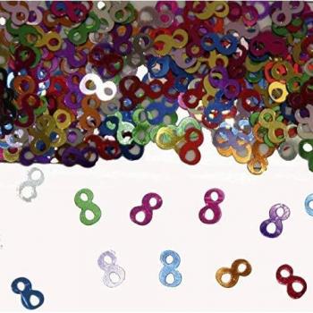 Zahl‑8 Konfettischalen – 1 × 14 g – Bunt – Folat 05307