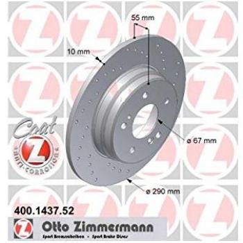 Pedaço de travão Zimmermann 400.1437.52, compatível com modelos 2018-2023