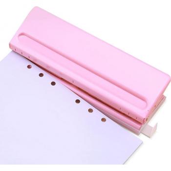 Pink Adjustable 6-Hole Paper Cutter for A4 A5 A6