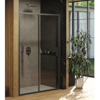 Blix Slim Porte de douche Ravak BLSDP2‑120, 118‑121 cm, noir/transparent