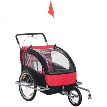 HOMCOM 2-Seater Kids Bike Trailer