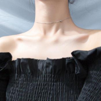 INZATT Minimalist Light Beads Choker in 925 Sterling Silver