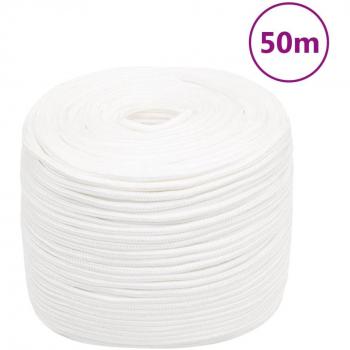 Corde de bateau 6 mm 50 m blanche en polypropylène