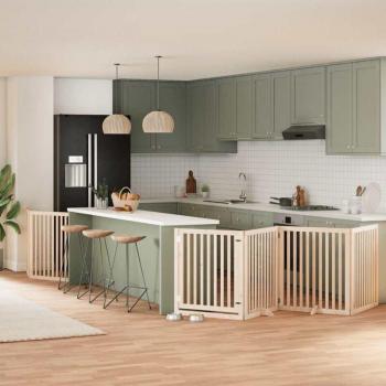 Puerta Plegable de Madera para Perros 8 Paneles 640 cm