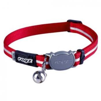 Coleira Rogz AlleyCat Vermelha com Guizo e Reflexo