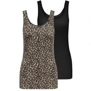 ONLY Maglietta Intima ONLLive Love Crema Broccato Nero