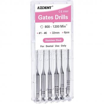 6Pcs AZDENT Endodontic Peeso Reamers, 32mm #1-6 #2