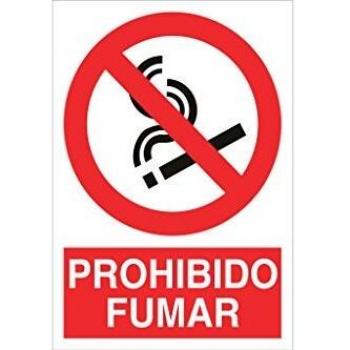 Señal de advertencia adhesiva 148x105mm. no fumar