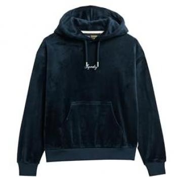 Navy Blueberry Velour Top