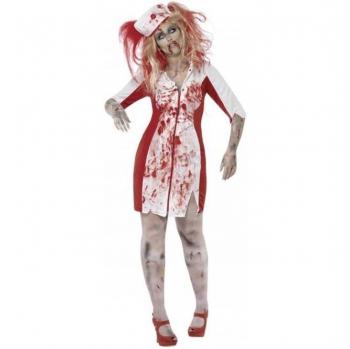 Costume infirmière zombi Smiffy – femmes XXL (blanc-rouge)