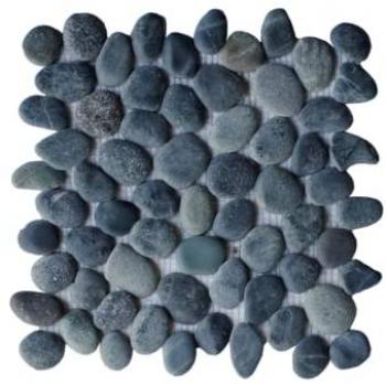 Set di mosaico in ciottoli naturali antracite per pavimenti e pareti