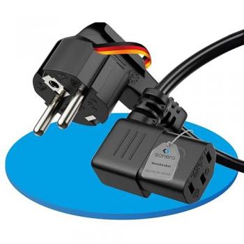 Sonero 1m Stromkabel mit 90° Stecker, schwarz