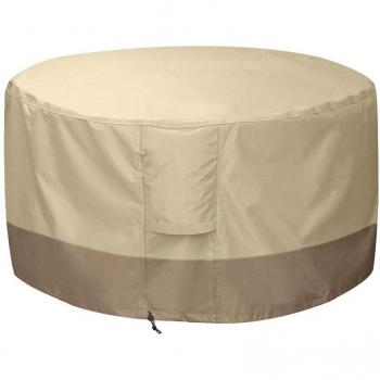 Heavy Duty Waterproof Fire Pit Cover Round 210D Oxford Cloth for 34/35/36 Inch