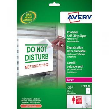 Avery L7080-10 A4 Self-Cling Signs