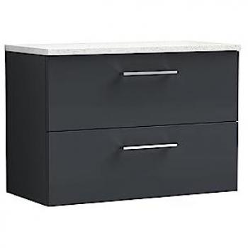 Nuie Arno Wall Hung Vanity Unit with Sparkling White Laminate Worktop