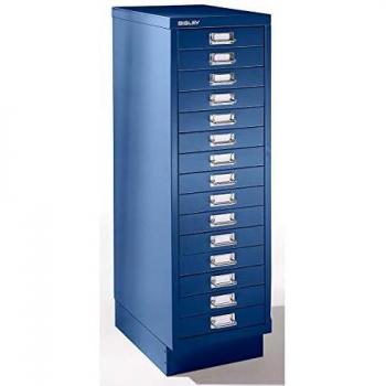 Armoire de bureau Bisley 15 tiroirs A4 bleu cobalt