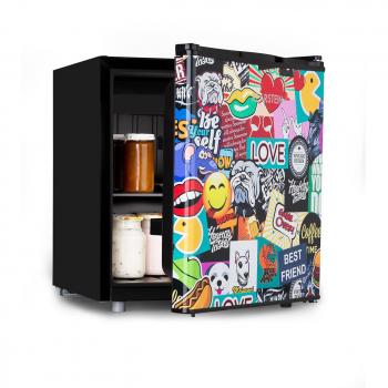 Klarstein Cool Vibe 46+ – Frigo 46 L, 1 plateau, Style Stickerbomb