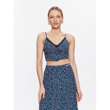 Ditsy‑Floral Tommy Jeans Damencrop Top – Dunkelblau, XL