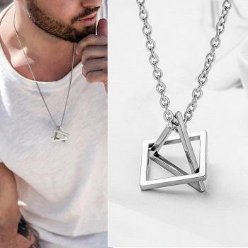 Men's Punk Dragon Flame Pendant Necklace with Leather Chain