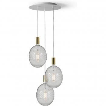 Sospensione LED Daylight 3 Cadute Bianco-Oro E27
