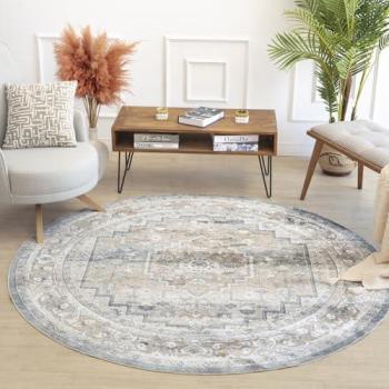 Livabliss Navy Boho Washable Rug – 200x200 cm
