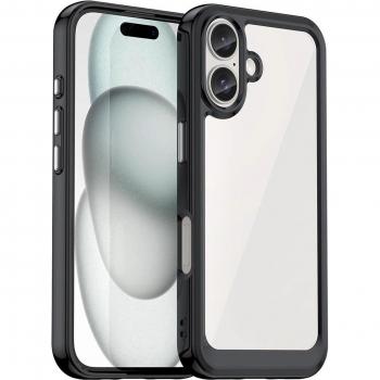 NebulaShield Gel‑Coated Case for iPhone 16 Plus – Noir