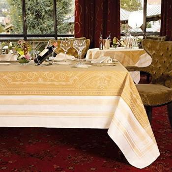 Nappe antitache déperlant en coton et autres fibres or 174x364 cm Garnier Thiebaut