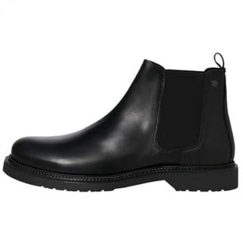 Jack & Jones Chelsea Boots aus echtem Leder, Schwarz, Größe 44
