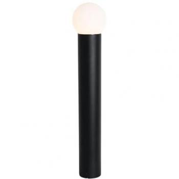 Lámpara de pie para exteriores negra con cristal opal 80 cm IP44