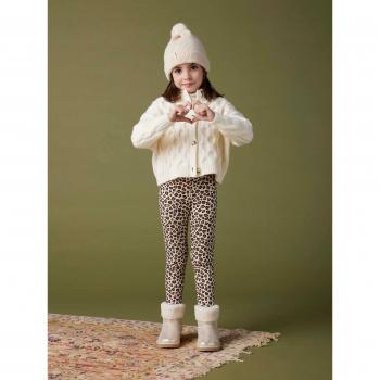 Pantalon compressif doublé maille polaire marron pour fille VERTBAUDET