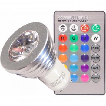 Ampoule LED GU10 3 W RGB 220 V Reflet Solaire Multicolore