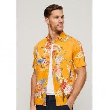 Gelbes Hawaii-Hemd von Superdry – Herren, XL – Kurzarm, Modal, M4010353A